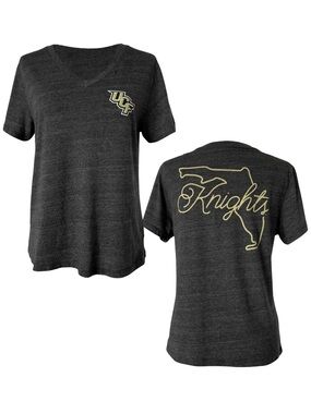 League UCF Knights Script V-Neck Short Sleeve T-Shirt Dark Heather Gray